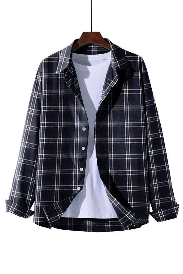 Plaid Print Men's Button Up Shirt