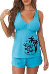 Two-piece V Neck Racerback Plus Size Swimwear