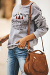 Merry Christmas Letters Print Pullover Sweatshirt
