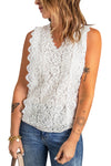 Wine Red Lace V Neck Tank Top