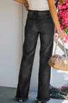 Raw Hem Straight Leg Jeans