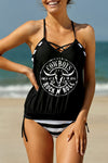 Tankini with Stripes Patchwork