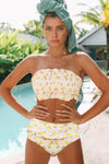 Floral Print Crop Top Bikini Set