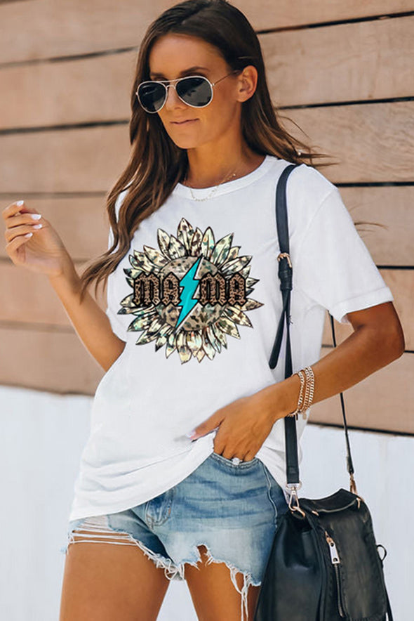 Letter Heart-shaped Rugby Graphic Print Short Sleeve T-shirt
