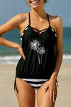 Tankini with Stripes Patchwork