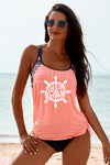 Printed Lined Tankini Swimsuit