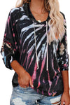 Multicolor Tie-dye Knit Hoodie