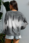 Color Block Tie Dye Pullover Sweatshirt