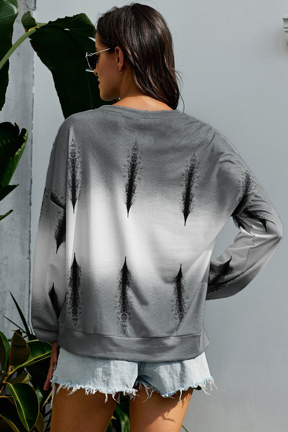Color Block Tie Dye Pullover Sweatshirt