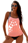 Printed Lined Tankini Swimsuit