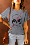 Letter Heart-shaped Rugby Graphic Print Short Sleeve T-shirt