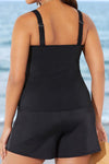 Letters Sports Tank and Shorts Plus Size Tankini Set