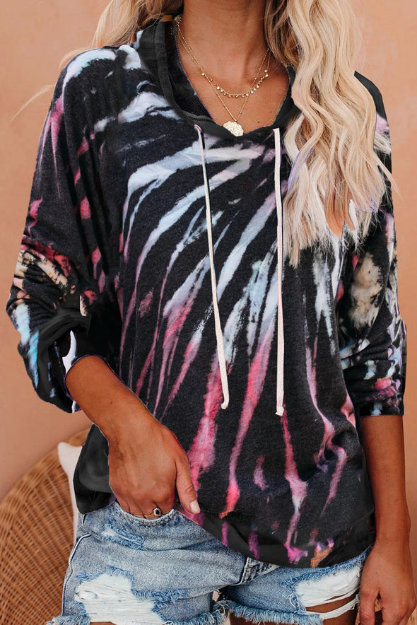 Multicolor Tie-dye Knit Hoodie