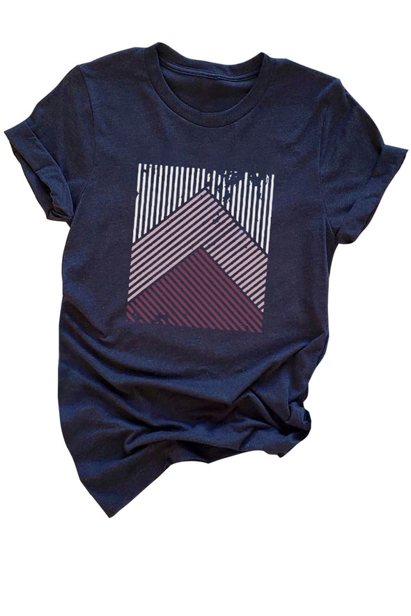 Letter Heart-shaped Rugby Graphic Print Short Sleeve T-shirt