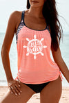 Printed Lined Tankini Swimsuit