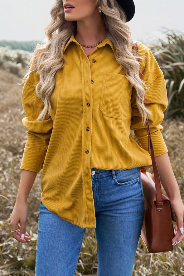 Corduroy Button Pocket Shirt