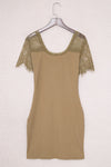 Lace Sleeve Ribbed Bodycon Dress