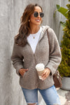 Zip Up Sherpa Hooded Coat with Pocket