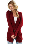 Front Pocket and Buttons Closure Cardigan