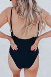 Colorblock Mesh Backless One-piece Swimwear