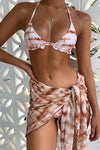 Tie-dye Ruffle Bikini with Sarong