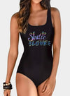 Gradient Criss Cross Back One Piece Swimsuit