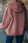 Zip Up Sherpa Hooded Coat with Pocket