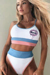 Color Block Camisole High Waisted Swimsuit