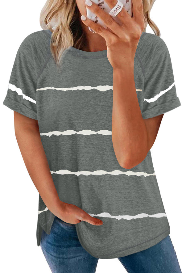 Stripe Print Loose T-shirt