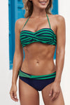 Halter Bandeau Striped Bikini