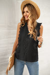 Wine Red Lace V Neck Tank Top