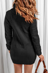 Colorblock Cowl Neck Cable Knit Sweater Dress
