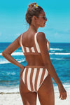 Athletic Striped Tank High Waist Bikini