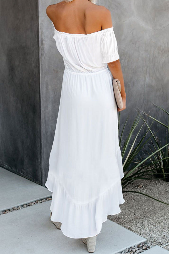 Glaze High Low Off The Shoulder Maxi Dress