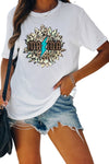 Letter Heart-shaped Rugby Graphic Print Short Sleeve T-shirt