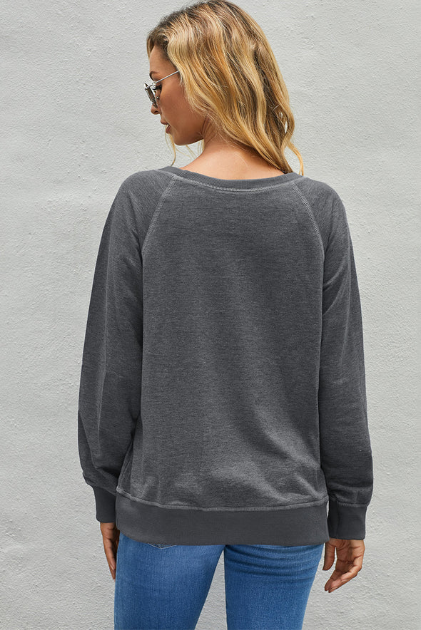 French Terry Cotton Blend Pullover Sweatshirt