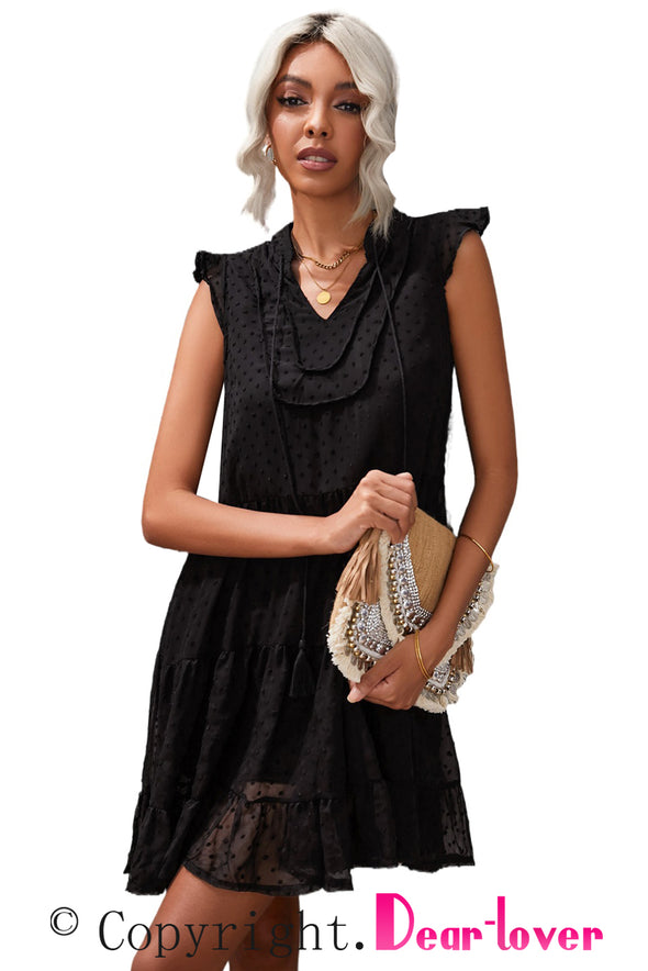 Swiss Dot Tiered Babydoll Mini Dress