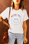Letter Heart-shaped Rugby Graphic Print Short Sleeve T-shirt