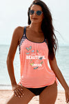 Printed Lined Tankini Swimsuit