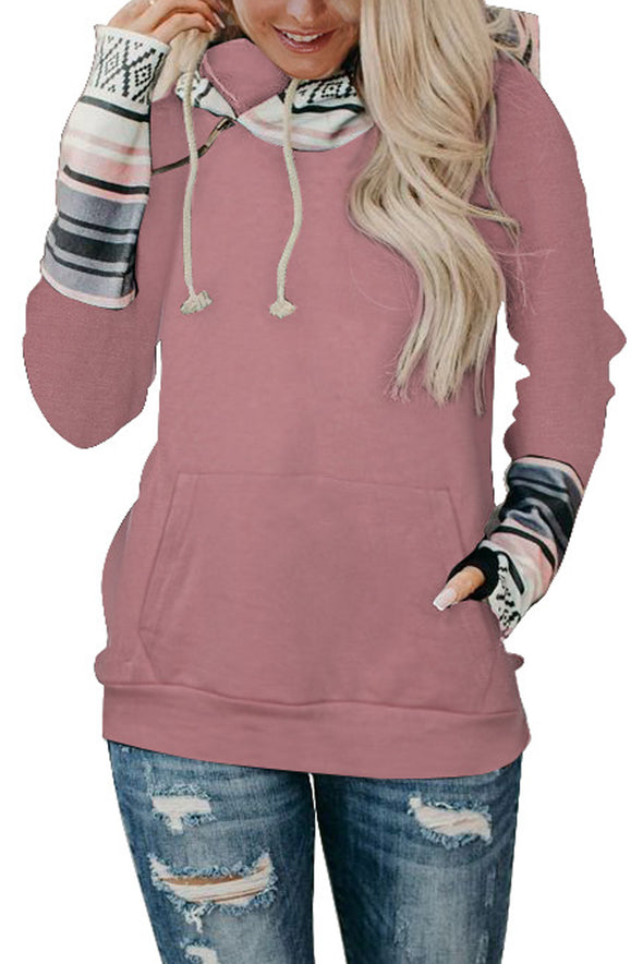 Double Hoods Thumb Hole Hoodie