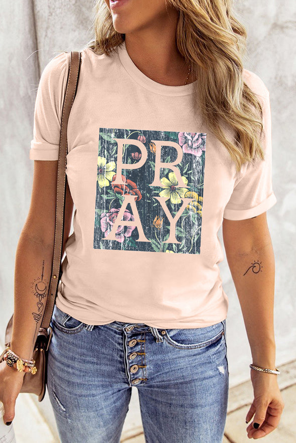 Letter Heart-shaped Rugby Graphic Print Short Sleeve T-shirt