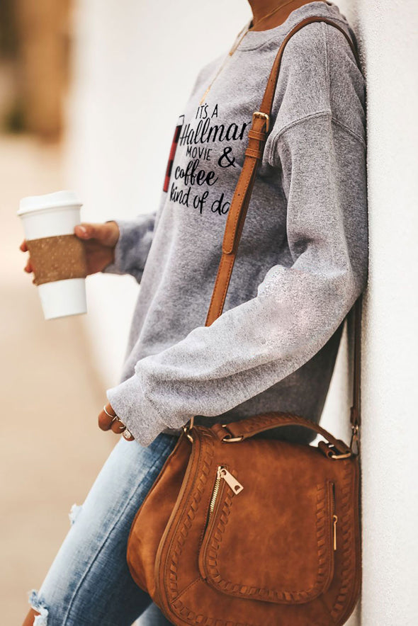 Merry Christmas Letters Print Pullover Sweatshirt