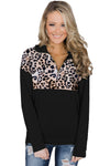 Floral Splice Pink Kangaroo Pocket Zip Collar Sweatshirt