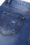 Fading Distressed Holes Crop Jeans