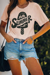 Summer Vibes Print Loose T Shirt