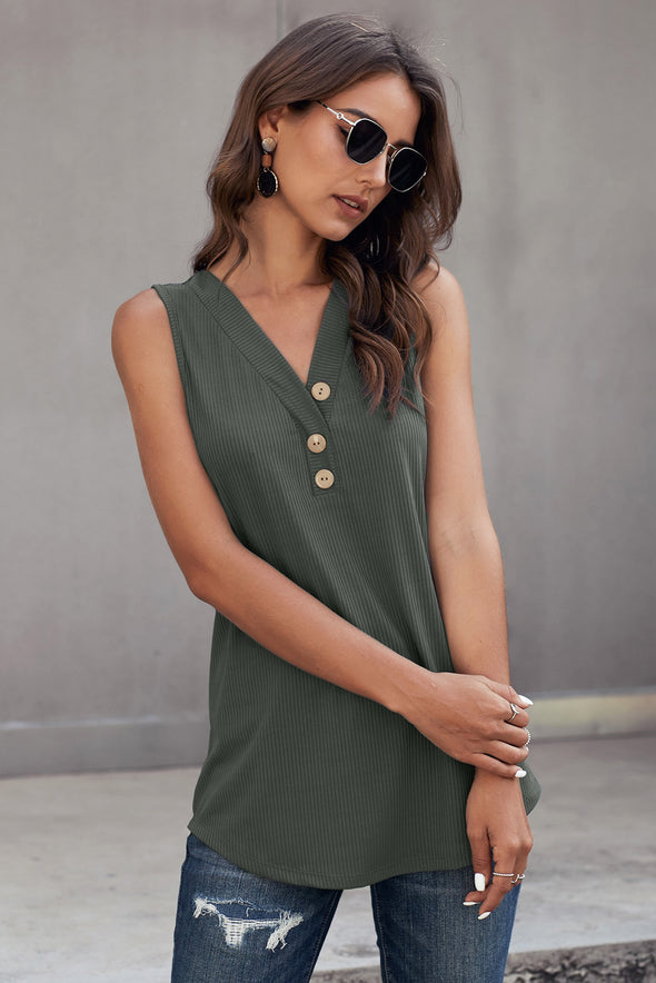 Just Say The Word 3 Button Tank Top