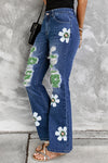 High Waist Distressed Bell Jeans