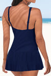 Lace up Ruched Bodyshaper Tummy Control Swimdress