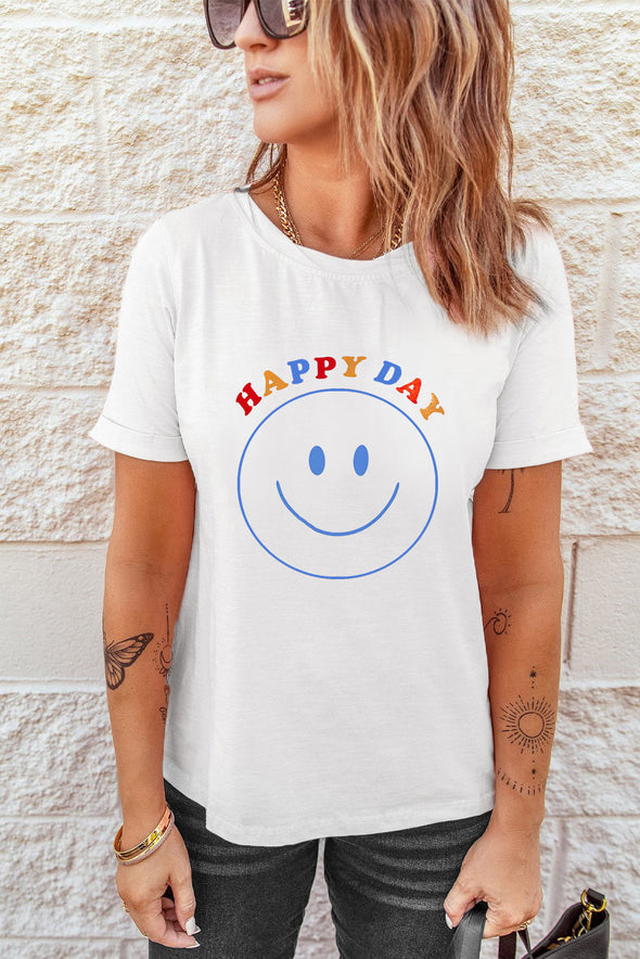 Letter Heart-shaped Rugby Graphic Print Short Sleeve T-shirt
