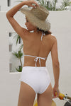 Pom Pom Mesh Insert High Waist Bikini